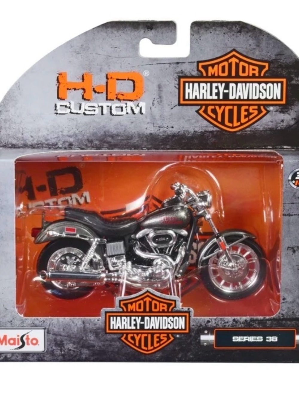 Harley-Davidson Black & Silver H‑D Custom Diecast Motorcycle FXS lowrider